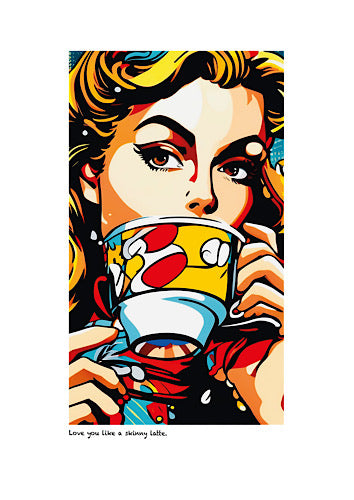'I love you like a skinny latte’ limited-edition framed print