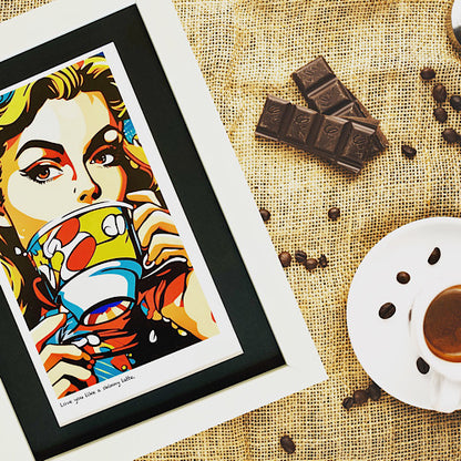 'I love you like a skinny latte’ limited-edition framed print
