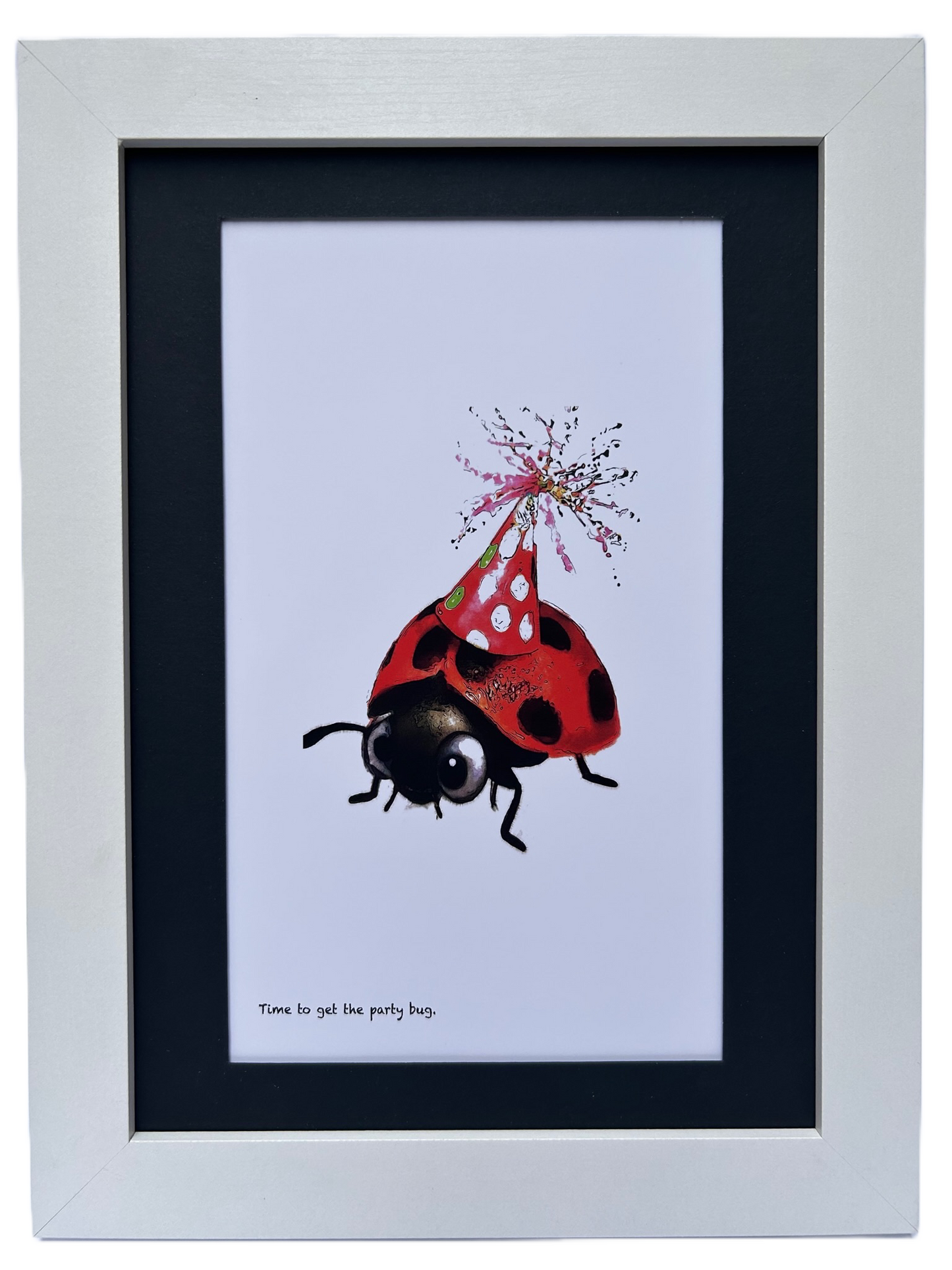 ‘Time to get the party bug’ limited-edition framed print