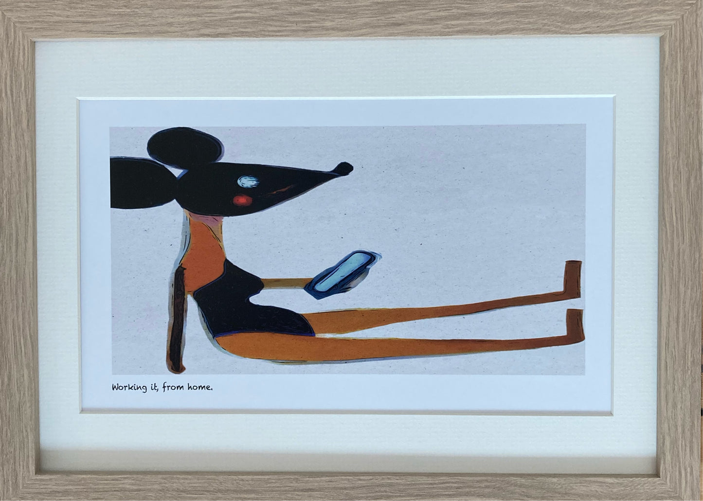 ‘Working it, from home’ limited-edition framed print