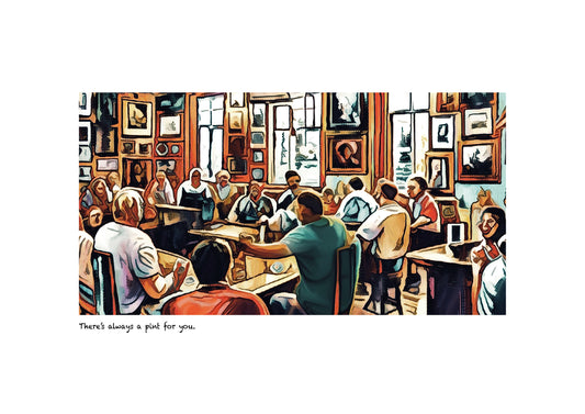 ‘Raising a pint or two to you’ limited-edition framed print